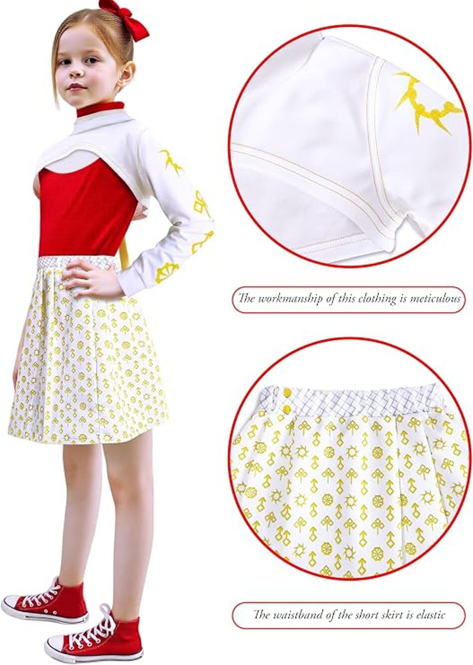 Kids Girls Size 140 (7-8 years) Halloween Costume Set Skirt Shirt Jacket Bow